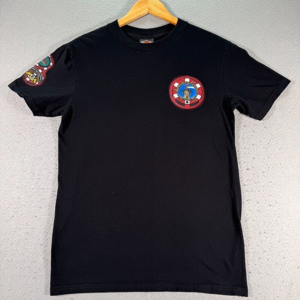 Harley Davidson 12th Annual Lighthouse Run T-Shirt Adult Medium Black Moto Biker